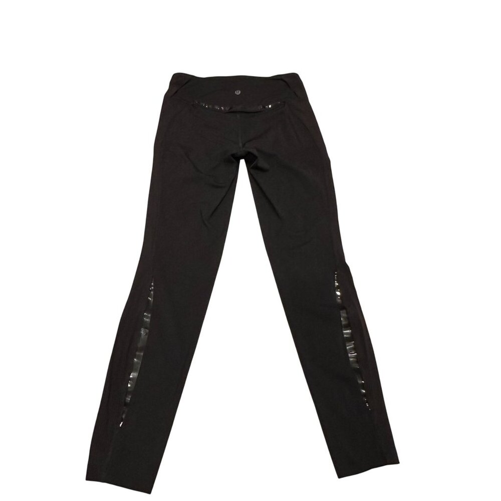Lululemon Black High-Waist Full-Length Leggings With Reflective Details Size 6